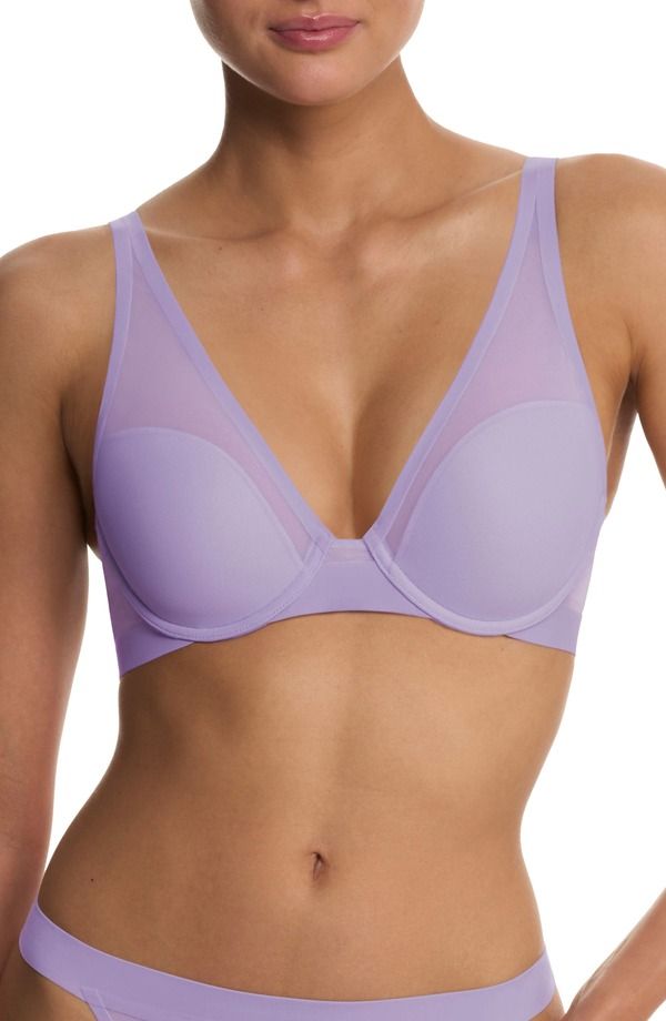 ナトリ レディース トップス Tシャツ Natori True Zen Plunge TShirt Bra Purple Pearl パール