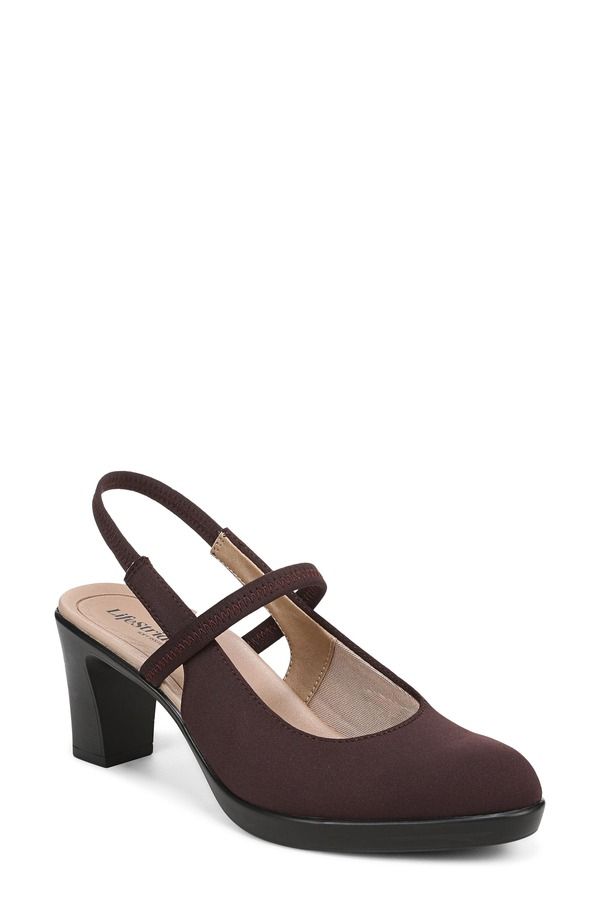 ライフストライド レディース シューズ パンプス プラットフォーム LifeStridevoke Slingback Mary Jane Platform Pump Chocolate Plum プラム