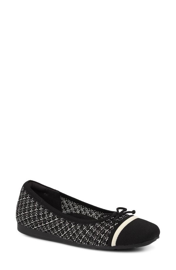 ロスハンマーソン レディース シューズ パンプス キャップ Ros Hommersonoelle Cap Toe Ballet Flat Black Sparkle Knit ブラック