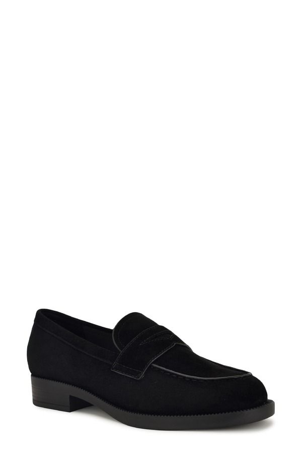 ナインウェスト レディース シューズ パンプス ローファー Nine West Berg Penny Loafer Black Suede ブラック