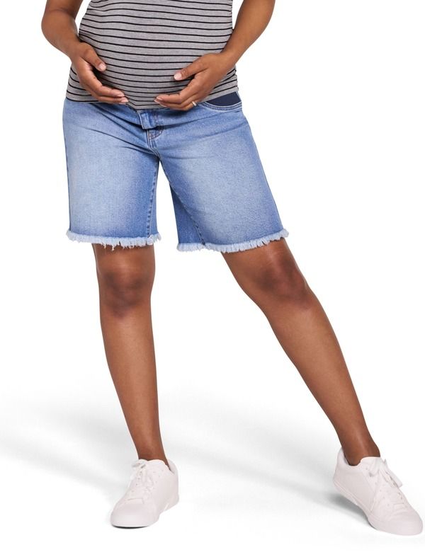 マザーフッドマタニティー レディース ボトムス デニムパンツ MOTHERHOOD MATERNITY Under the Belly Maternity Dadenim Short Beth Medium Wash デニム
