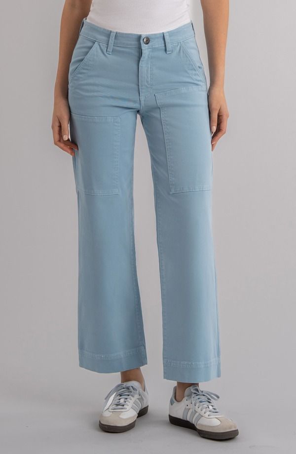 カットフロムザクロス レディース ボトムス レギンス ワイドレッグ ハイウエスト パンツ アンクル KUT from the Klothigh Waist Ankle Wide Leg Utility Pants Powder Blue ブルー