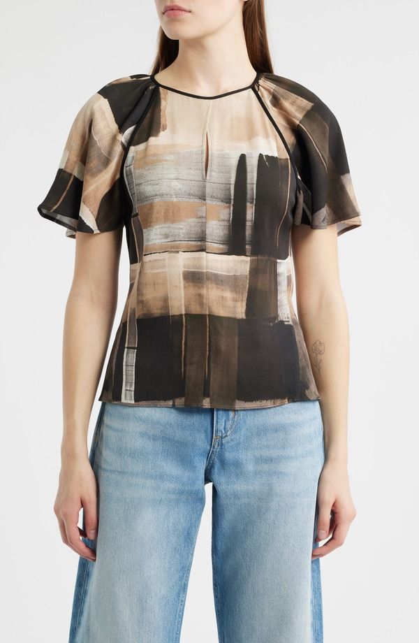 ボス レディース トップス シャツ BOSS Bivalia Flutter Sleeve Topen Misc