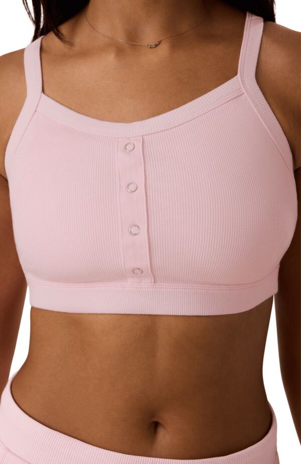 キンドリッド ブレイブリー レディース アンダーウェア ブラジャー リブ Kindred Bravely Ribbed Pumping Bralette Pale Pink ピンク
