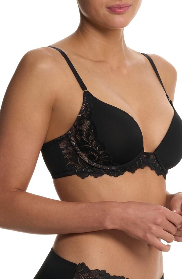 ナトリ レディース トップス Tシャツ レース Natori Peony Demi Lace TShirt Bra BlackCafe ブラック
