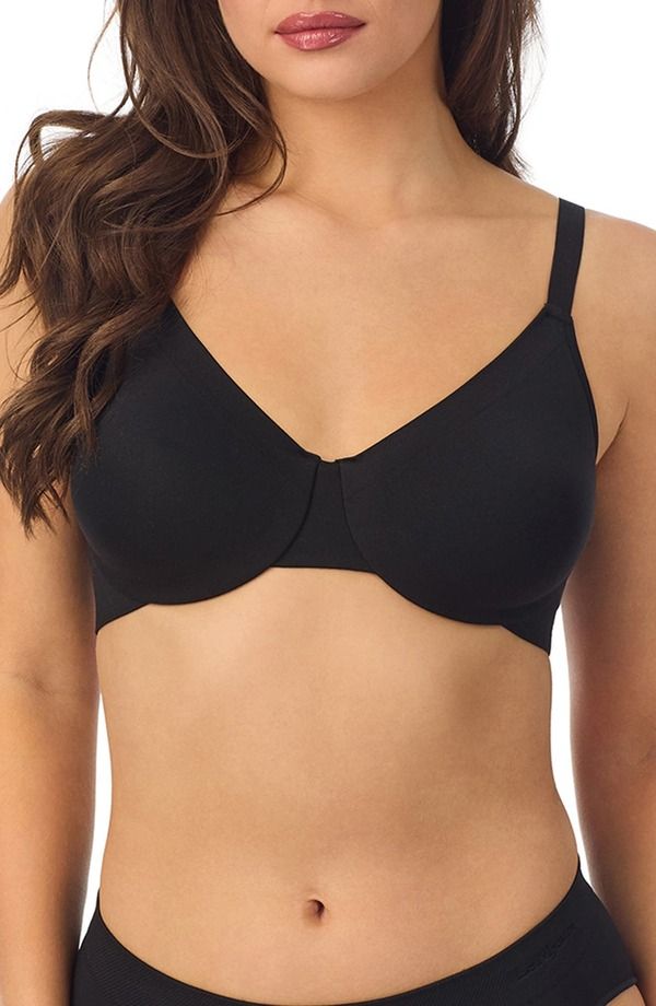 レミストレディース アンダーウェア ブラジャー Le Mystre Seamless Comfort Unlined Bra Black ブラック