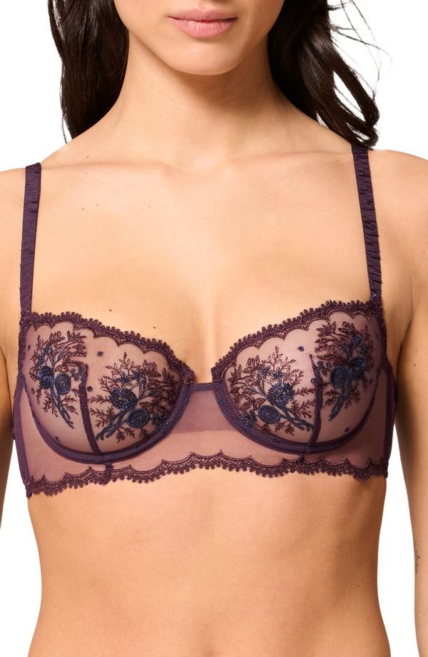 シモーヌペレール レディース アンダーウェア ブラジャー シアー Simone Perele Intrigue Sheer Underwire Demi Bra Fig