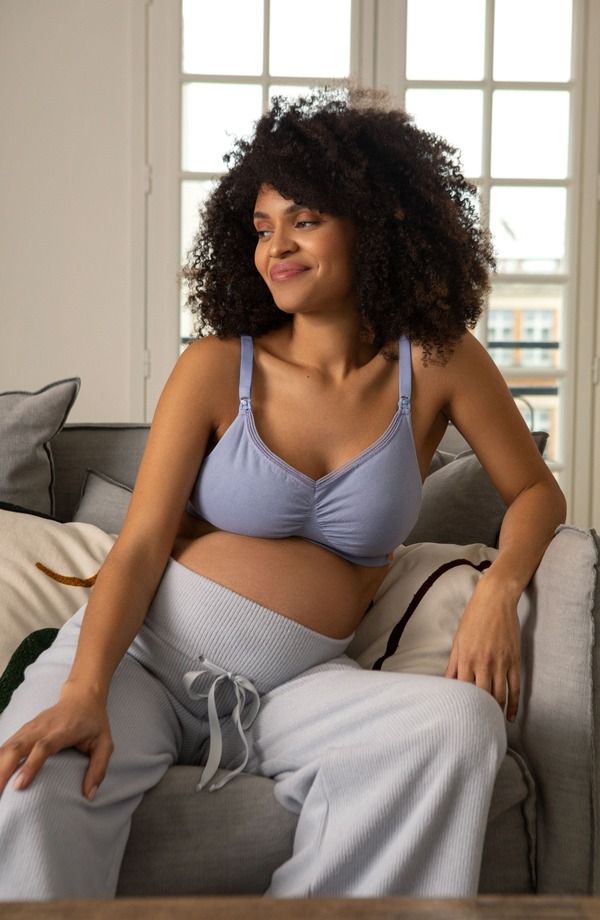 カシュクール レディース アンダーウェア ブラジャー マタニティ Cache Coeur Organic Maternity and nursing seamless bra Sky Blue ブルー