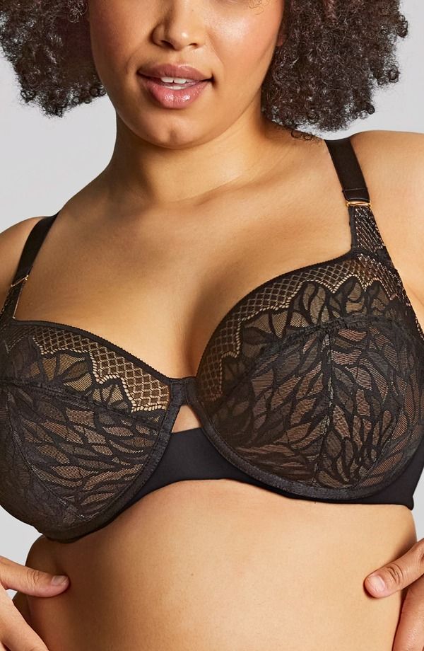 パナシェ レディース アンダーウェア ブラジャー レース Panache Sophia Underwire Full Coverage Stretch Lace Bra Black ブラック