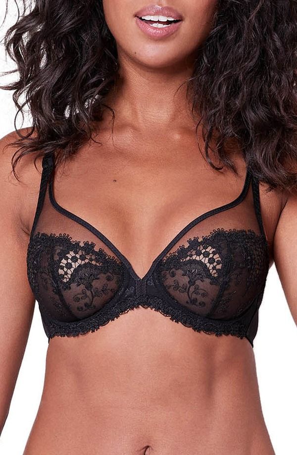シモーヌペレール レディース アンダーウェア ブラジャー Simone Perele Wish Underwire Plunge Bra Black ブラック