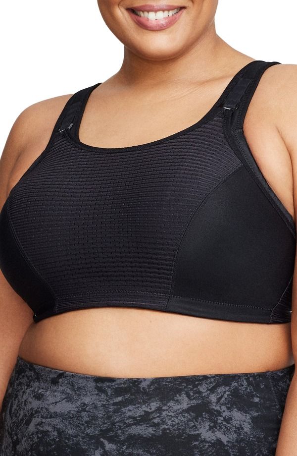 グラマライズ レディース アンダーウェア ブラジャー Glamorise Custom Control Sports Bra Solid Black ブラック
