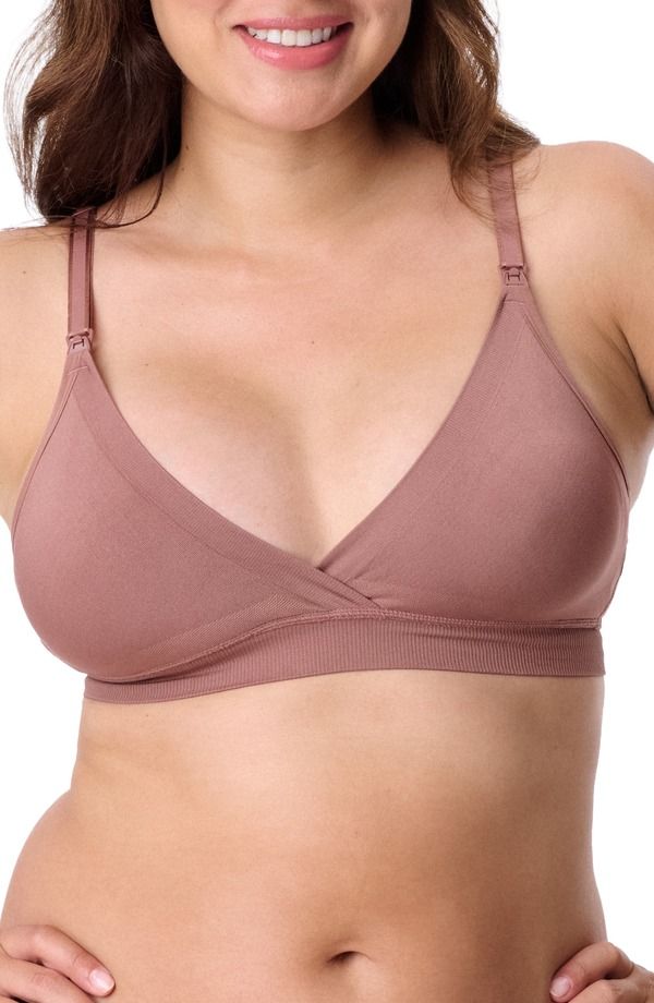 マザーフッドマタニティー レディース アンダーウェア ブラジャー MOTHERHOOD MATERNITY Motherhood Womens Maternity Wirelesseamless Wrap Nursing Bra Mocha モカ