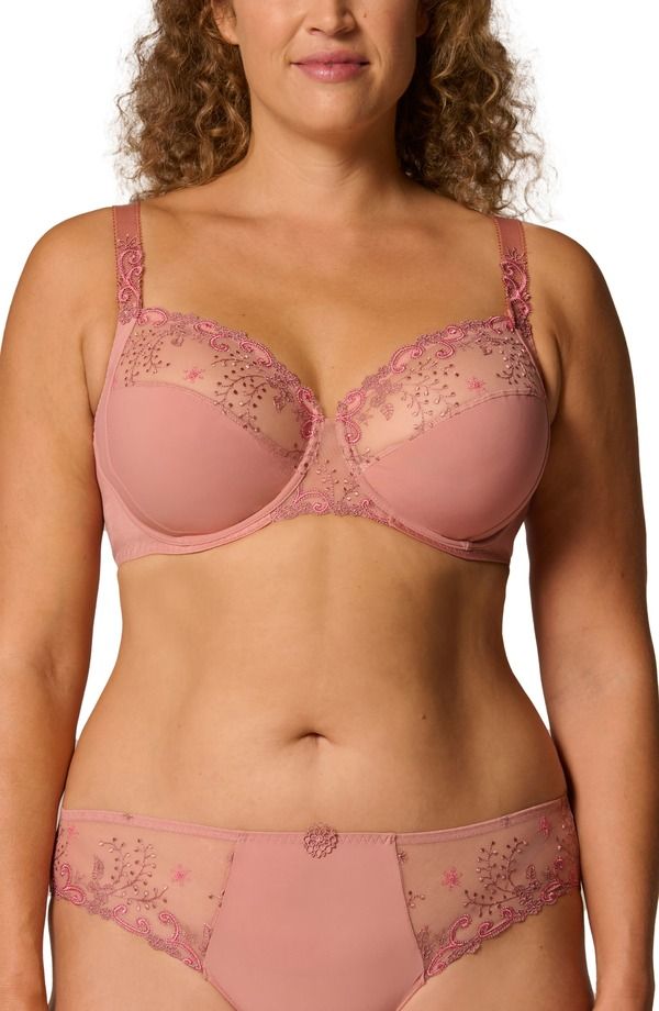 シモーヌペレール レディース アンダーウェア ブラジャー 刺繍 Simone Perele Delice Embroidered Underwire Bra Smokey Pink ピンク