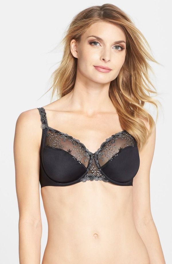 シモーヌペレール レディース アンダーウェア ブラジャー 刺繍 Simone Perele Delice Embroidered Underwire Bra Moonlight