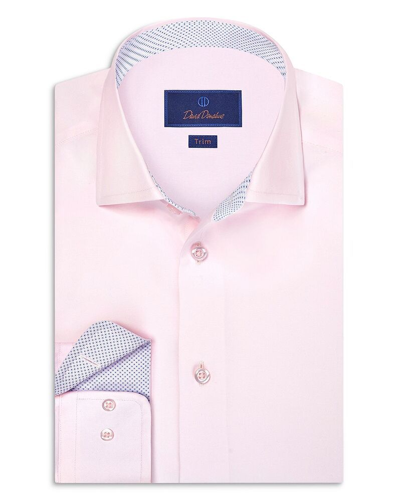デイビッドドナヒュー メンズ トップス シャツ Davidonahue Trim Fitwill Solidresshirt Pink ピンク