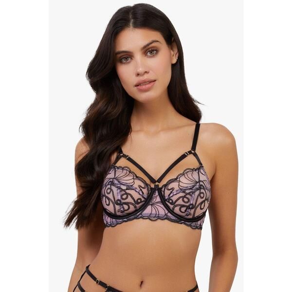 プレイフルプロミス レディース アンダーウェア ブラジャー Playful Promises Jessie Pink Black Whip Embroidery Balc Bra Multi マルチカラー