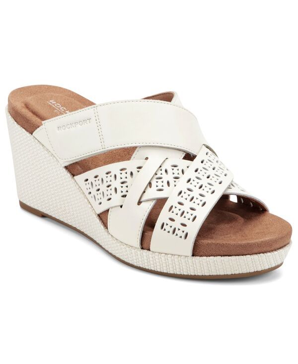ロックポート レディース シューズ スリッポン・ローファー サンダル Rockport Womens Britta SlipOn Casual Wedge Sandals Ivory アイボリー