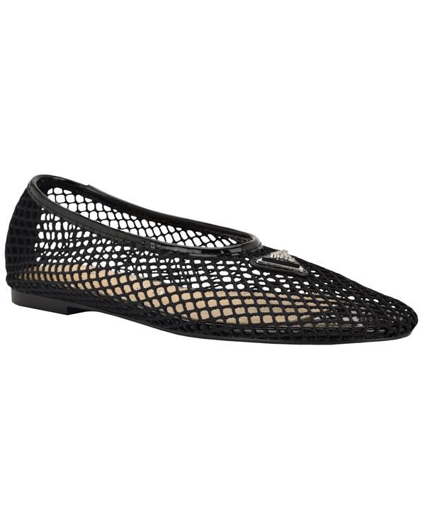 ゲス レディース シューズ パンプス メッシュ ロゴ GUESS Womens Aylora Triangle Logo Woven Mesh Ballet Flats Black Woven Mesh ブラック