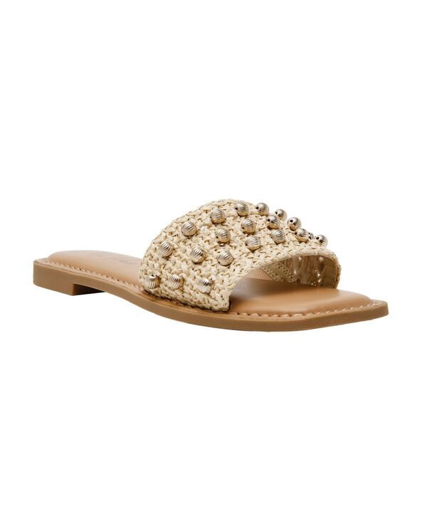 ワイルド ペアー レディース シューズ サンダル Wild Pair Womens Grettaa Embellished Flat Slide Sandals Cream クリーム