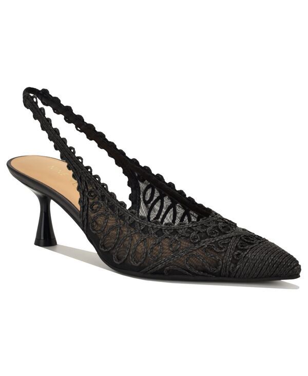 ナインウェスト レディース シューズ パンプス ヒール Nine West Womens Ressa Woven Slingbackitten Heel Pumps Black ブラック