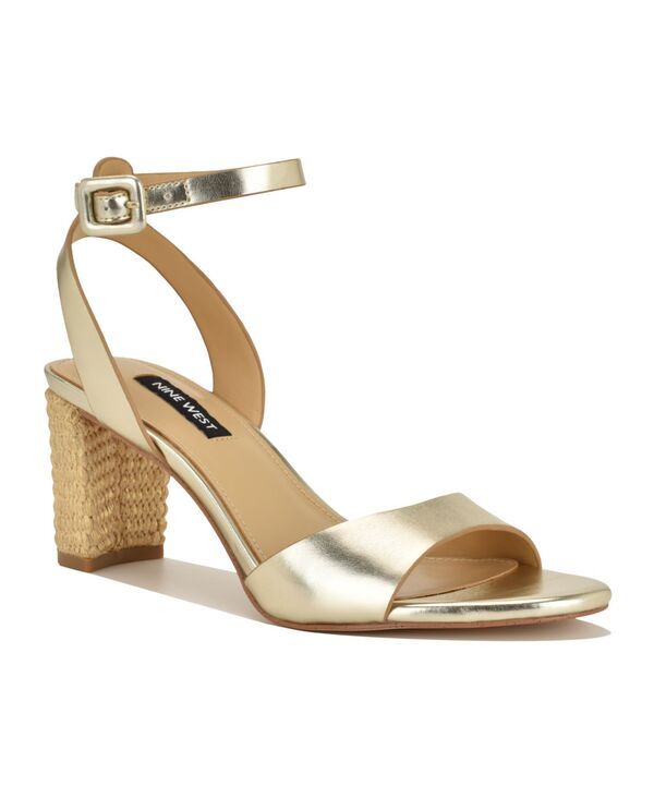ナインウェスト レディース シューズ サンダル アンクル ヒール Nine West Womens Phebankle Strap Block Heel Dressandals Gold ゴールド
