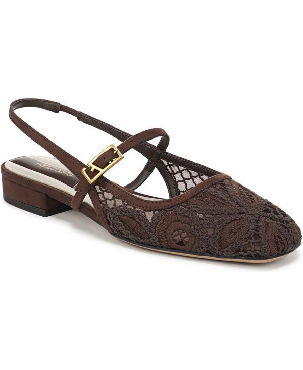 フランコサルト レディース シューズ パンプス Franco Sarto Womens Destin 4 Round Toe Slingback Flats Umber Brown Crocheted Fabric ブラウン