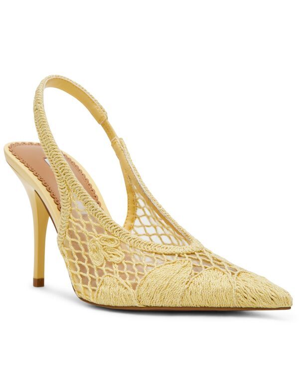 スティーブ マデン レディース シューズ パンプス Steve Madden Womens AndromedaCrochet Pointed Toe Slingback Pumps Yellow Crochet イエロー