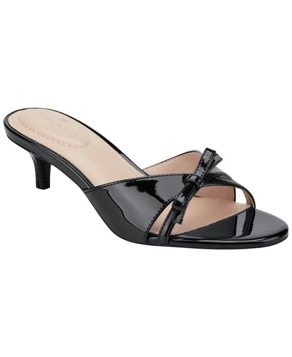バンドリーノ レディース シューズ サンダル ヒール Bandolino Womens Rissie Bow Kitten Heel Dressandals Black Patent ブラック