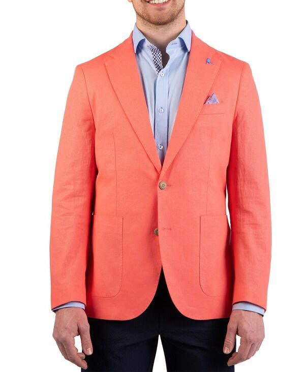 テーラーバード メンズ アウター ジャケット・ブルゾン コート リネン Tailorbyrd Mens Linen Blend Sportcoat Coral コーラル