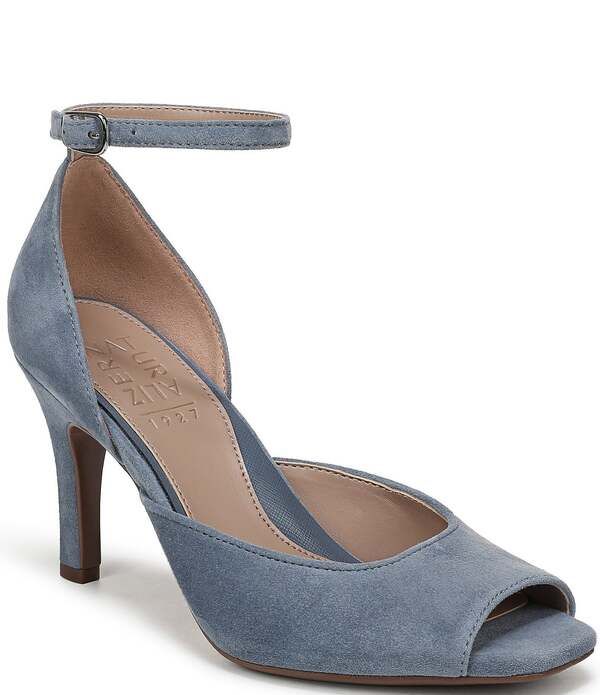 ナチュライザー レディース シューズ パンプスエード アンクル Naturalizer Asha Suede Ankle Strapeep Toe Dress Pumps Blue Ash アッシュ