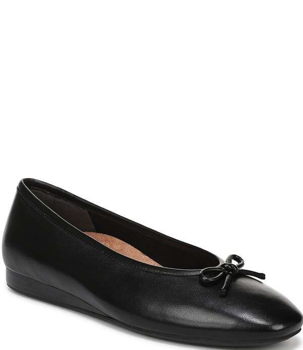 バイオニック レディース シューズ パンプス レザー Vionic Larissa Leather Bow Detail Ballet Flats Black ブラック