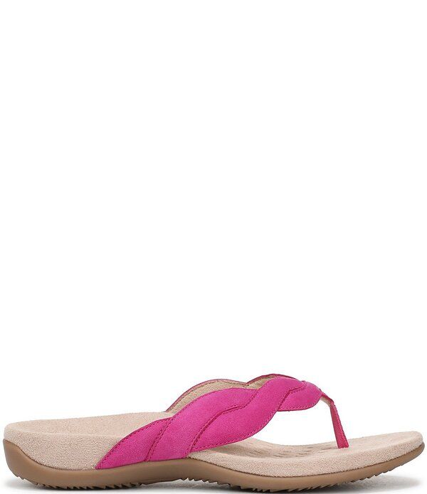 バイオニック レディース シューズ パンプス サンダル スエード Vionic Bella Braid Suede Thong Sandals Rose Violet バイオレット