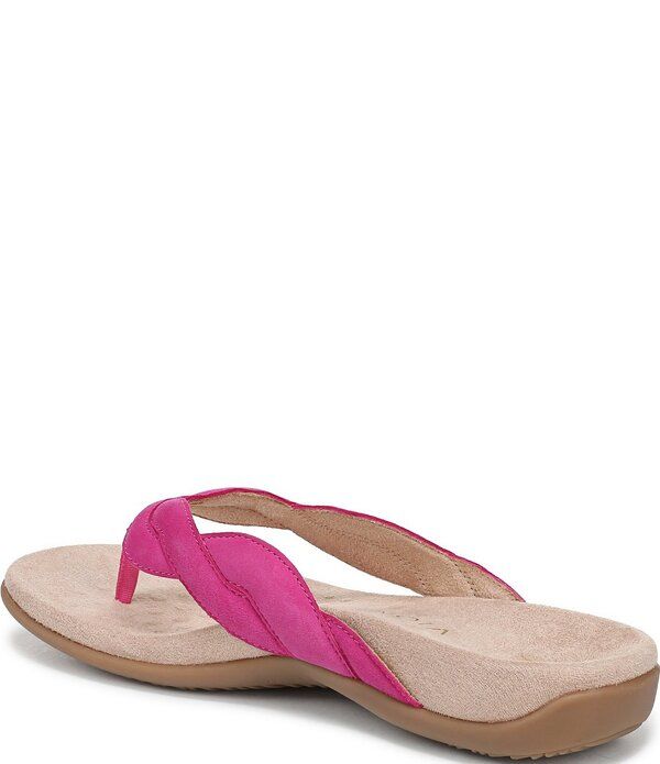 バイオニック レディース シューズ パンプス サンダル スエード Vionic Bella Braid Suede Thong Sandals Rose Violet バイオレット