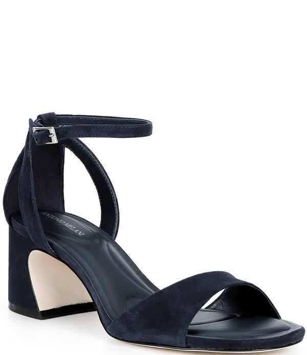 アントニオ メラーニ レディース シューズ ヒール サンダル スエード Antonio Melani Alice Suede Block Heel Sandals Vessel Blue ブルー