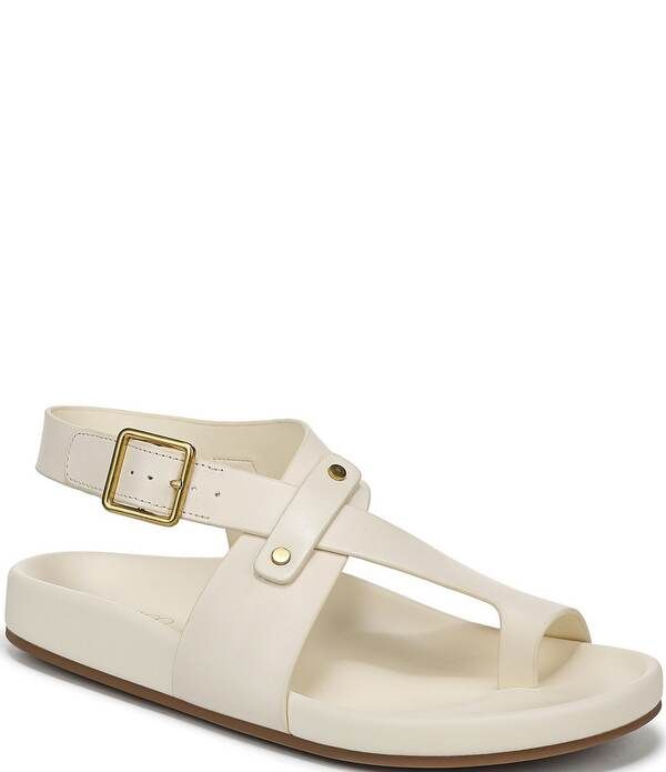 フランコサルト レディース シューズ パンプス サンダル レザー Franco Sarto Blair Leather Toe Loop Sandals White ホワイト