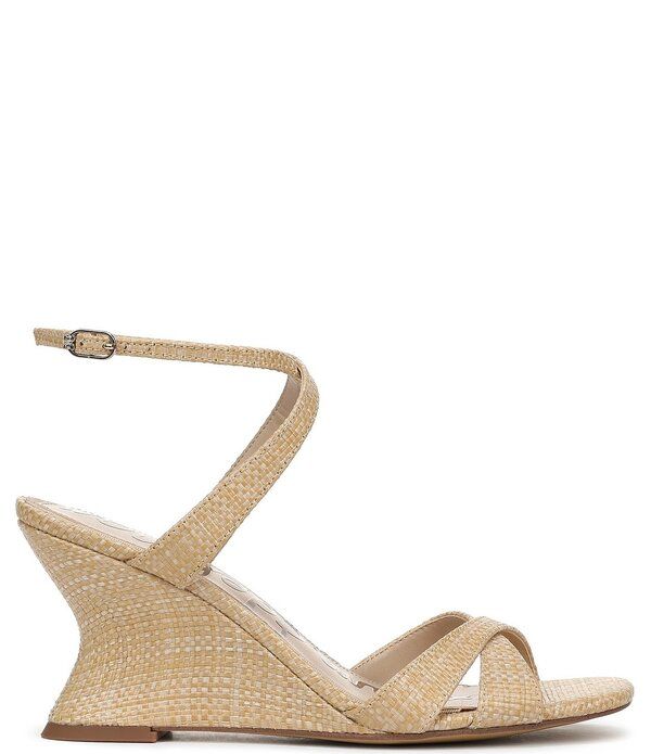 サムエデルマン レディース シューズ ヒール サンダル アンクル Sam Edelman Davi Raffiankle Wrap Wedge Dressandals Bleached Beechwood
