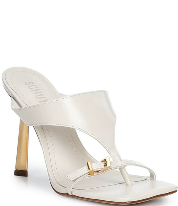 シュッツ レディース シューズ ヒール サンダル レザー Schutz Tana Leather Stiletto Higheel Dressandalsugar White ホワイト