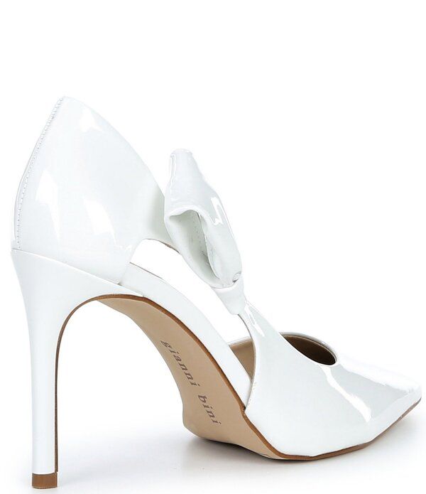 ジャンビニ レディース シューズ ヒール Gianni Bini Sawyer Patent Bow Pointed Toe Pumps White ホワイト