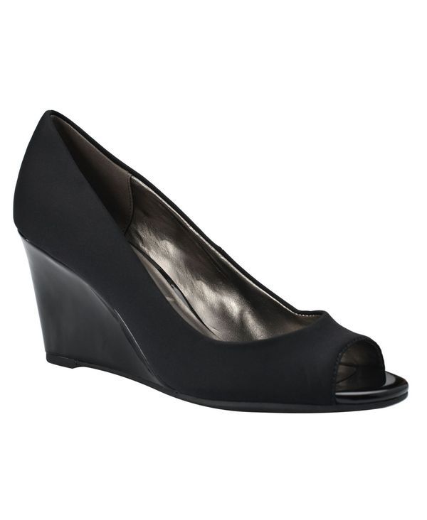 バンドリーノ レディース シューズ パンプス Bandolino Womens Tufflove Peep Toe Wedge Pumps Black ブラック