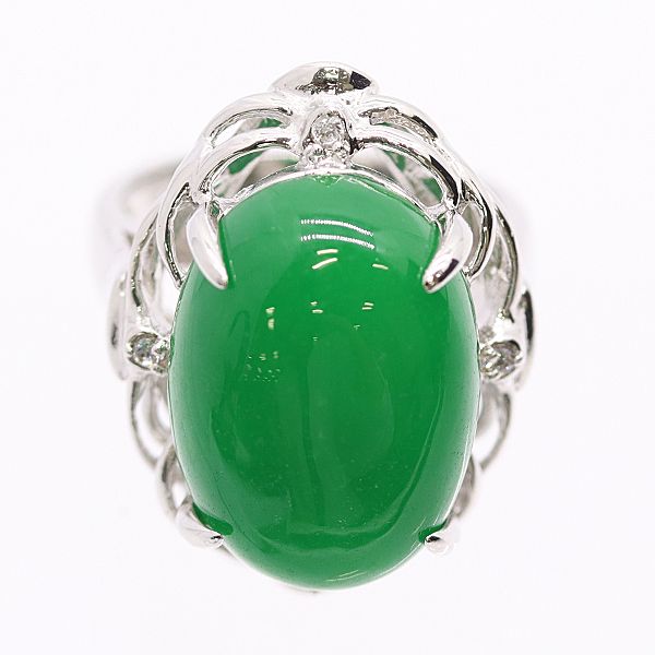 美品 デザインリング 翡翠 SV925 8.3ｇ アクセサリー ジュエリー 2000000 NSK KMT