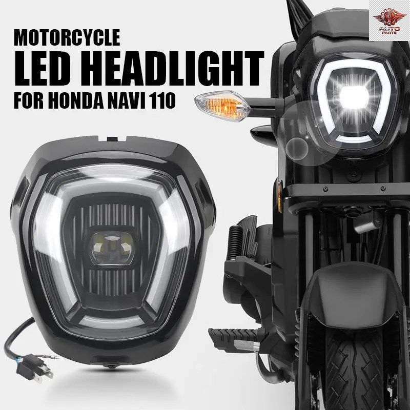 オートバイ用ハイ/ロービームLEDヘッドライトアセンブリ ホンダ ナビ110 2016 - 21 DRLデイタイムランニングライト 12V