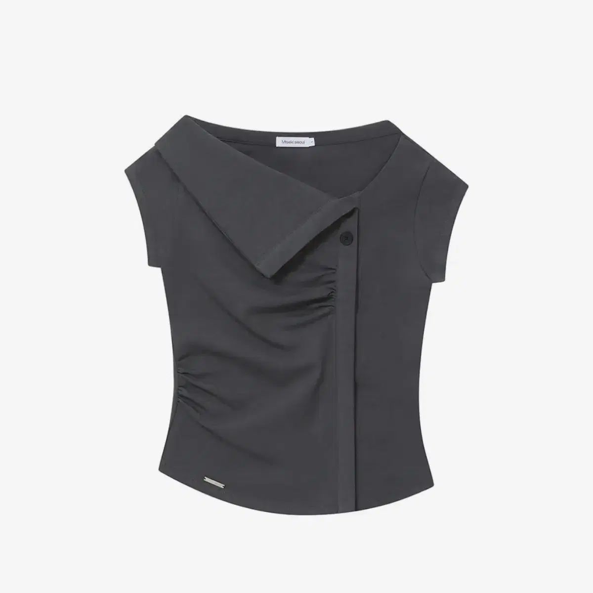 (新品) ミセキーSEOUL ソウル Folding collar shirring top