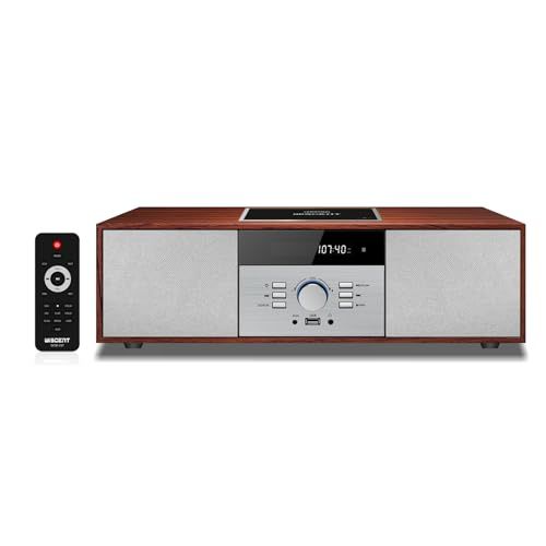 ミニコンポ・セットコンポ CDプレーヤー レトロ/Bluetooth/FMステレオ/USB MP3再生/AUX入力、ヘッドフォンジャック、家庭用コンパクトONEBODYシステムを備えたビンテージスタイルのHiFiステレオシステム (WTB-7 c61ad7de