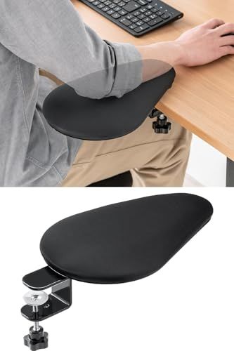 サンワダイレクト リストレスト 肘置き台 クランプ式 幅20cm 折りたたみ式 クッション入り 後付け 100-TOK009BKｍａ