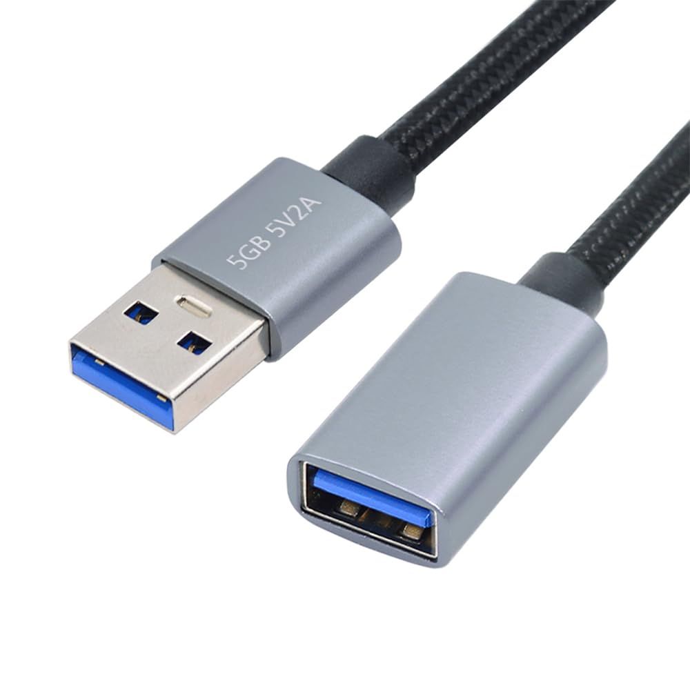 New Products NFHK USB 3.0 Type-A Male to USB3.0 A Female Cable Extension Silver 5Gbps Disc SSD For Camera Data 30cm
