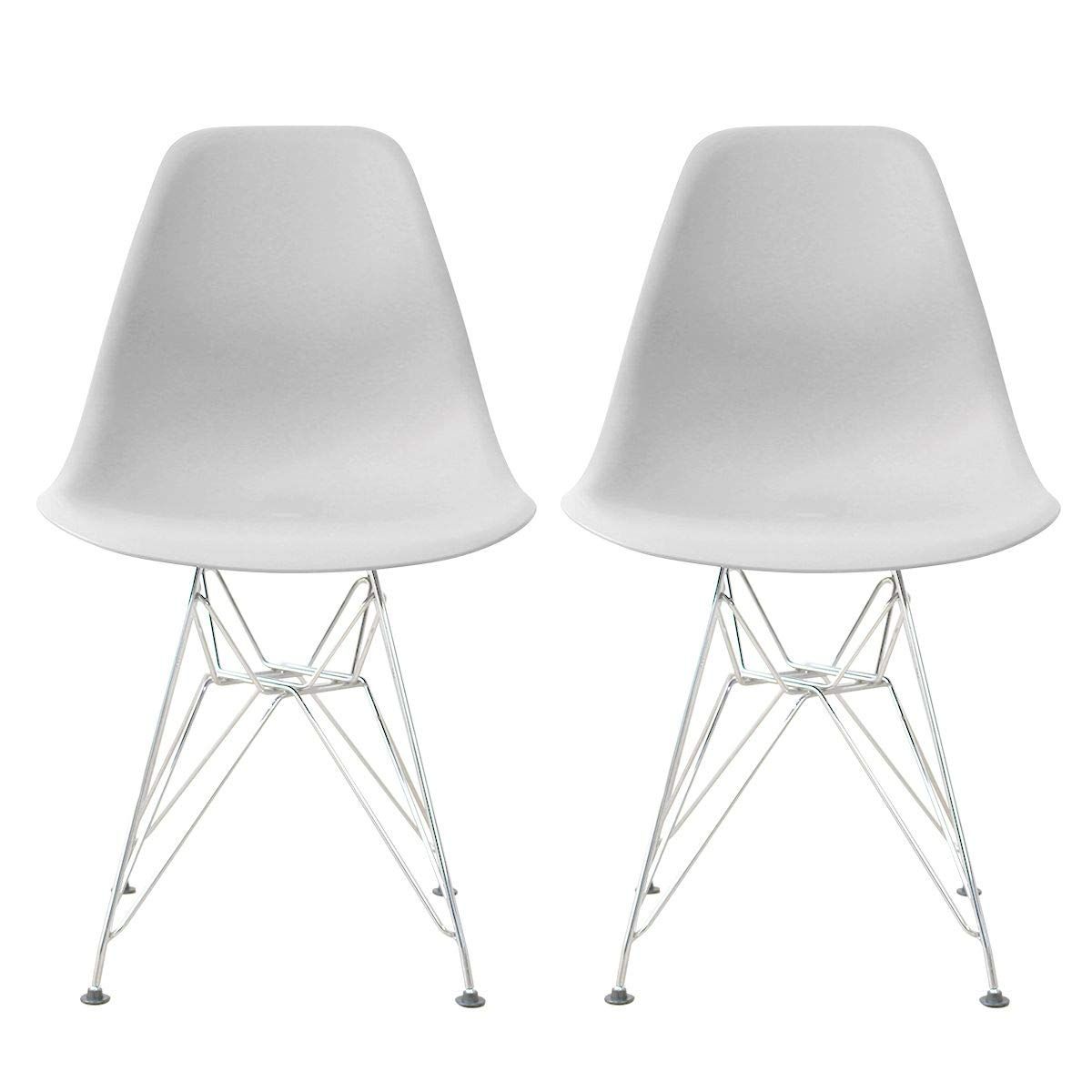WEIMALL ダイニングチェア 2脚セット イームズチェア シェルチェア DSR スチール脚 リプロダクト Eames 韓国 勉強 会議椅子 椅子 北欧 おしゃれ カフェ風 (ホワイト) FGA001WH2ｍａ