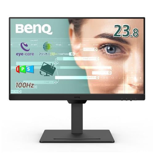 ベンキュージャパン BenQ アイケアモニター GW2490T (23.8インチ/フルHD/IPS/100Hz/輝度自動調整機能(B.I. Gen2)搭載/ブルーライト軽減プラス/フリッカーフリー/スピーカー付き(2W×2)/HDMI/DP/高さ調整・回転ｍａ