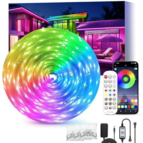 IKERY LEDテープライト防水 30メートル RGB リモコン スマホアプリ対応 音楽連動 LEDテープ 1600色調光調色 タイマー機能 LED strip light テープ間接照明 オシャレ ロープ テープライト 国内発送