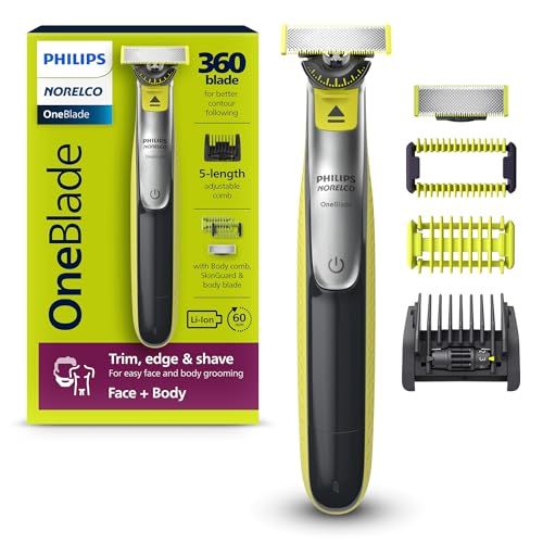 フィリップス Norelco OneBlade 360 フェイス+ボディ ハイブリッド 電動トリマー&シェーバー QP2834/70t 5d7df64e