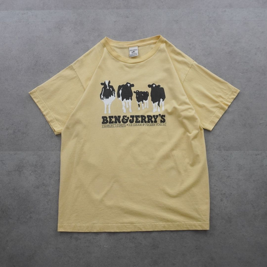 patagonia Beneficial T's T-shirt BEN&JERRY'S パタゴニア ベン＆ジェリーズ 00s 00's USA製 Tシャツ ベネT オーガニックコットン イエロー クリーム M 古着